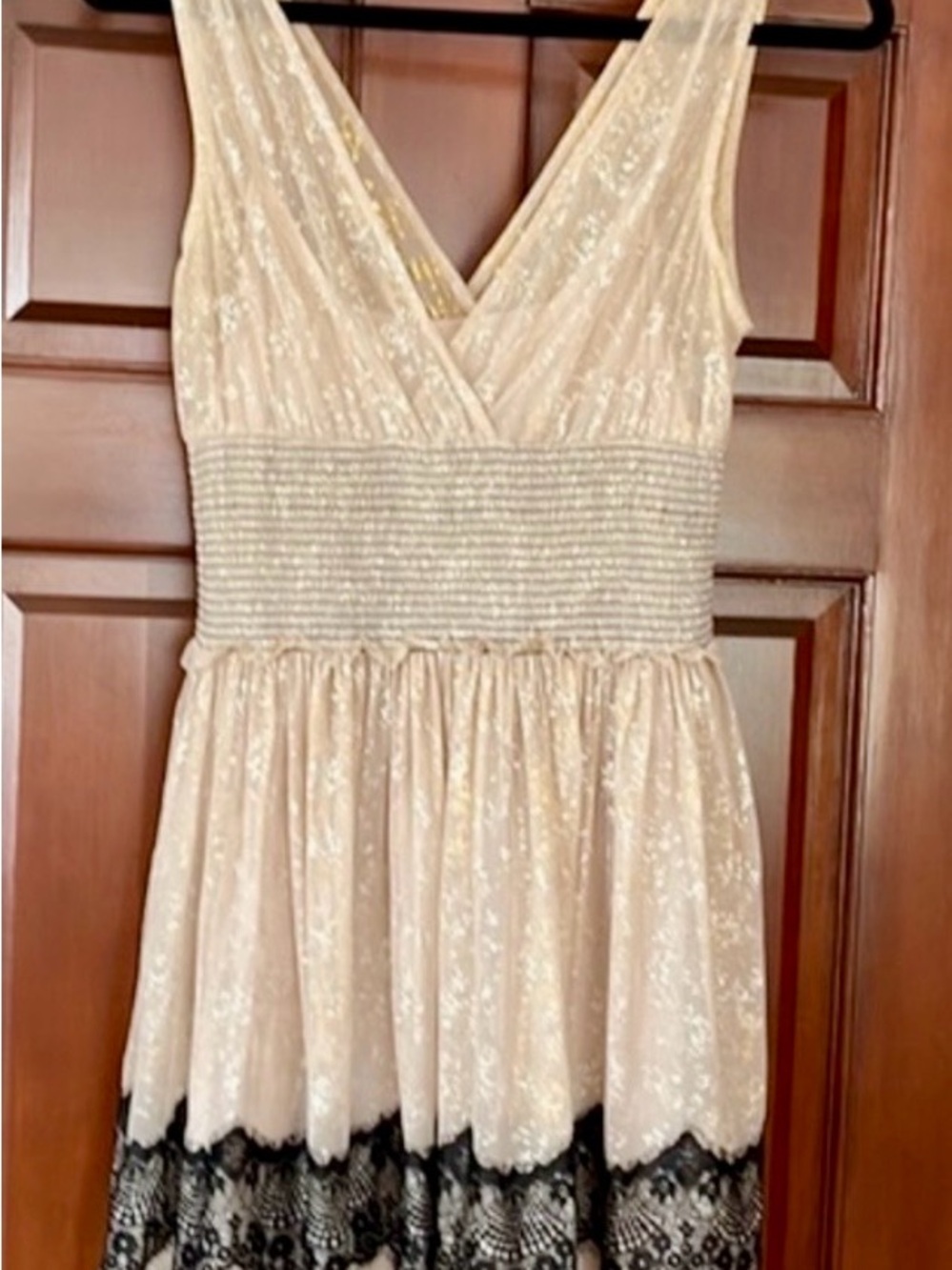 Vintage Free People Black & Gold Metallic Dee Dress - Lined Size Small - Picture 6 of 12
